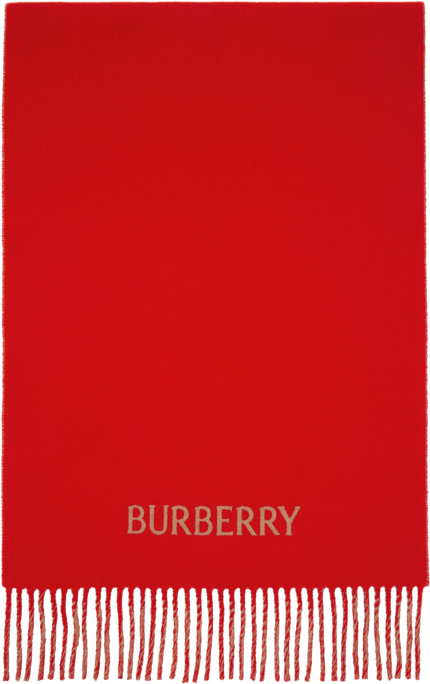 Šál Burberry Reversible Cashmere Scarf Červená | 8078786, 0