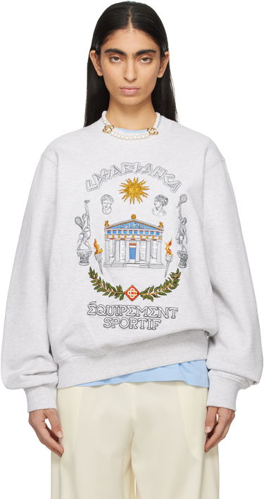 Mikina Casablanca 'Le Temple Du Sport' Print Sweatshirt Šedá | U-WPS25-JTP-293-05, 0