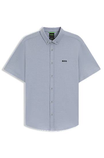 Košeľa BOSS Regular-Fit Cotton Jersey Shirt Modrá | 50544784, 0