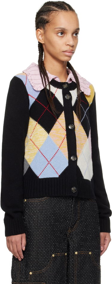 Sveter GANNI GANNI Harlequin Knit Cardigan Rôznofarebný | K2380, 1