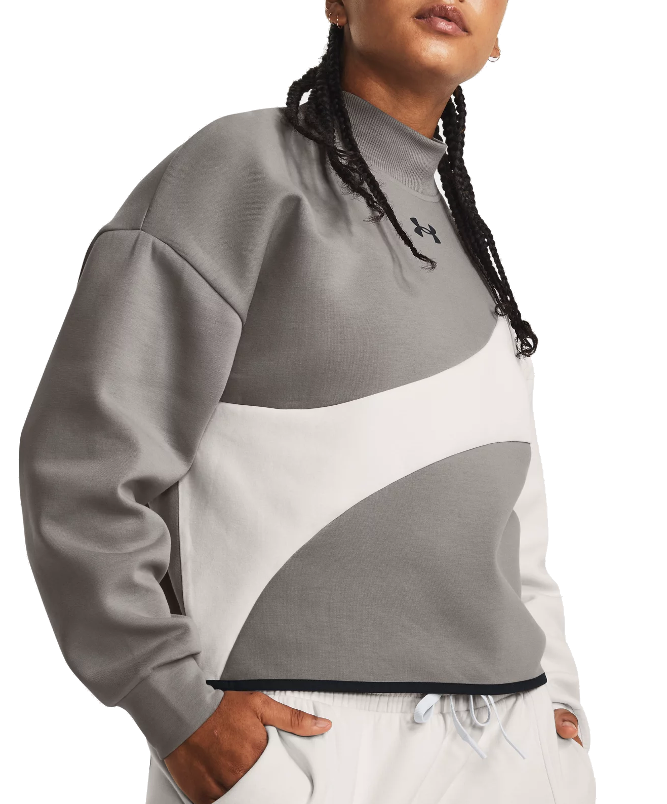 Mikina Under Armour Unstoppable Fleece Crop Šedá | 1379845-294, 0