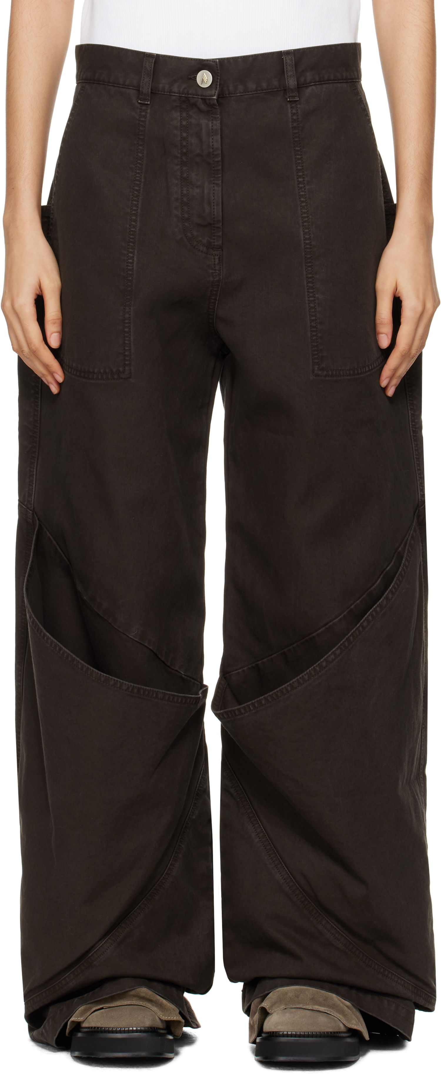 Cargo nohavice The Attico The Attico Long Cargo Pants Hnedá | 250WCP00198 DDC093AA, 0