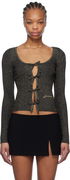 GANNI Sparkle Tie String Cardigan