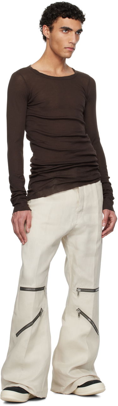 Sveter Rick Owens Rick Owens Hollywood Rib Long Sleeve T-Shirt Hnedá | RU01E5250 MR, 3