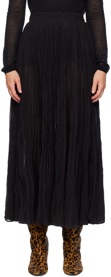 Sukňa TOTEME TOTEME Women's Crinkled Plissé Maxi Skirt Čierna | 243-WRB0197-FB0200, 0