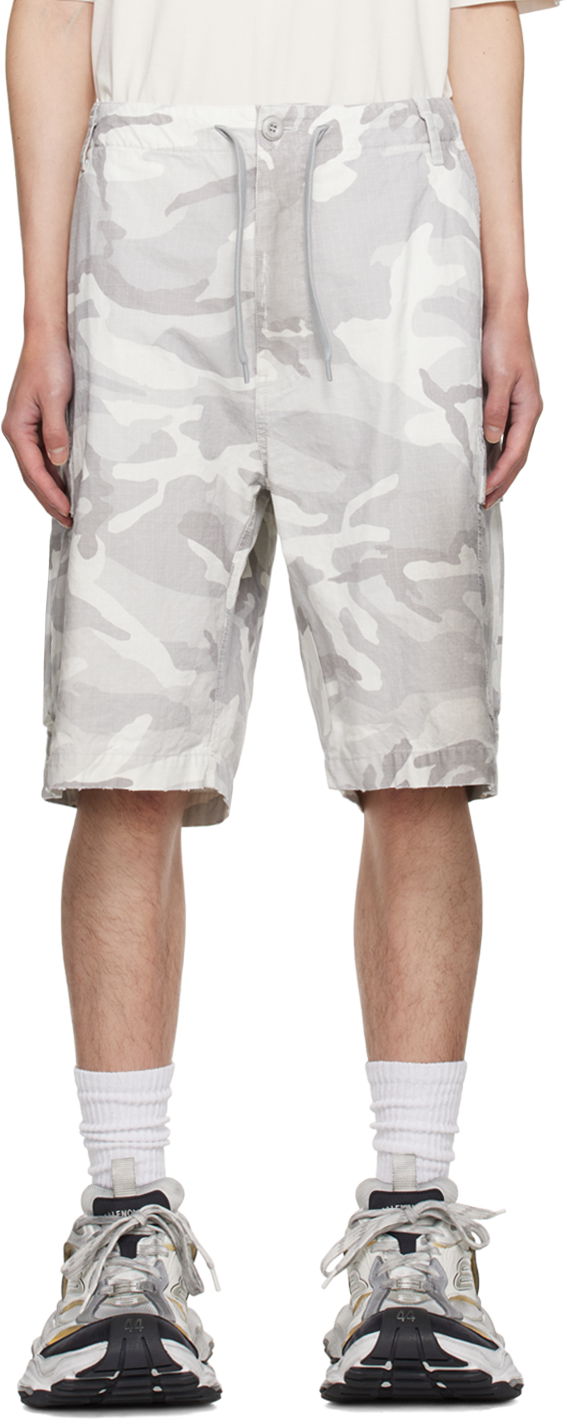 Šortky Balenciaga Gray Camo Shorts Šedá | 790988TQLA7, 0