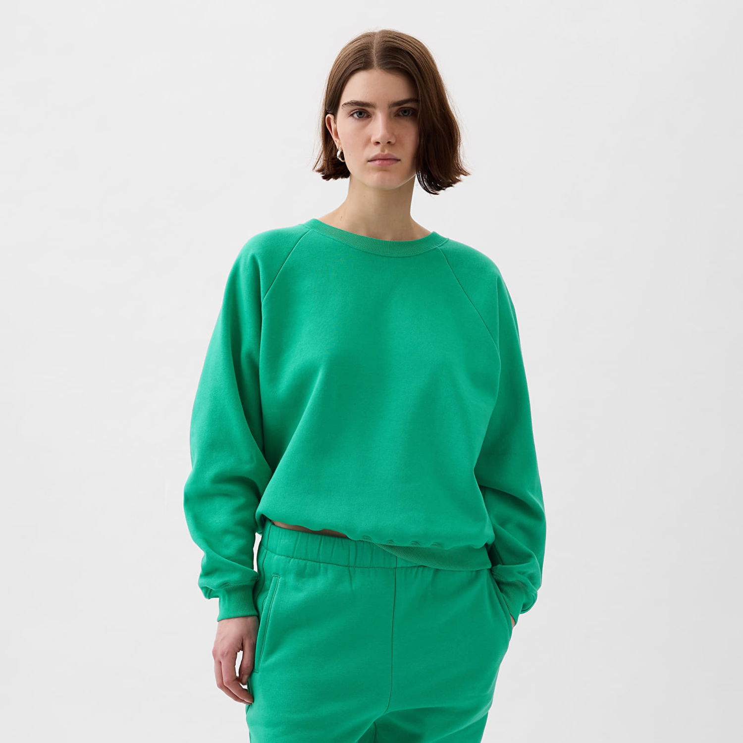 Mikina GAP Raglan Pullover Crewneck Logo Sweatshirt Simply Green Zelené | 765585-20, 0