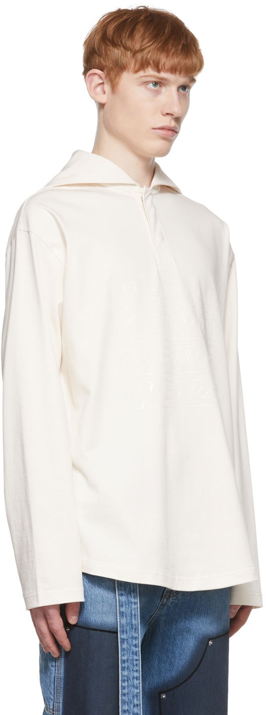 Polo tričko We11done We11done Embroidered Logo Henley Biela | WD-TT1-22-554-U-IV, 1