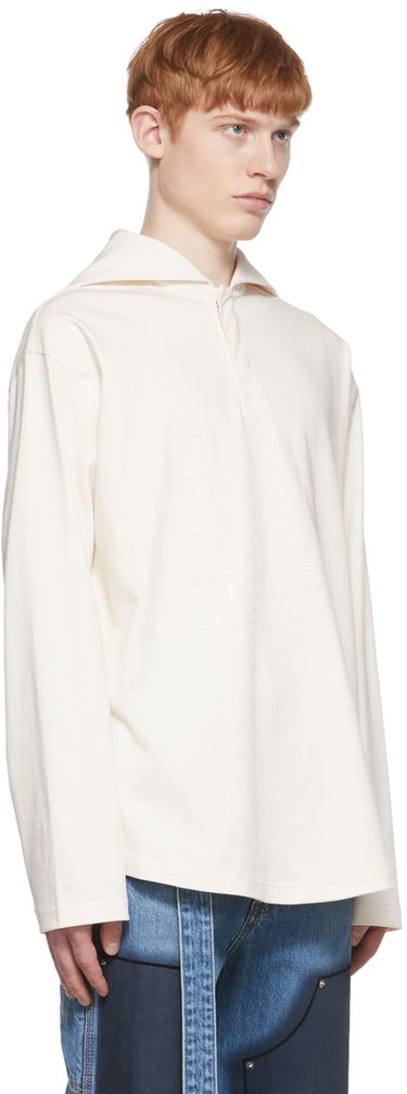 Polo tričko We11done We11done Embroidered Logo Henley Biela | WD-TT1-22-554-U-IV, 1