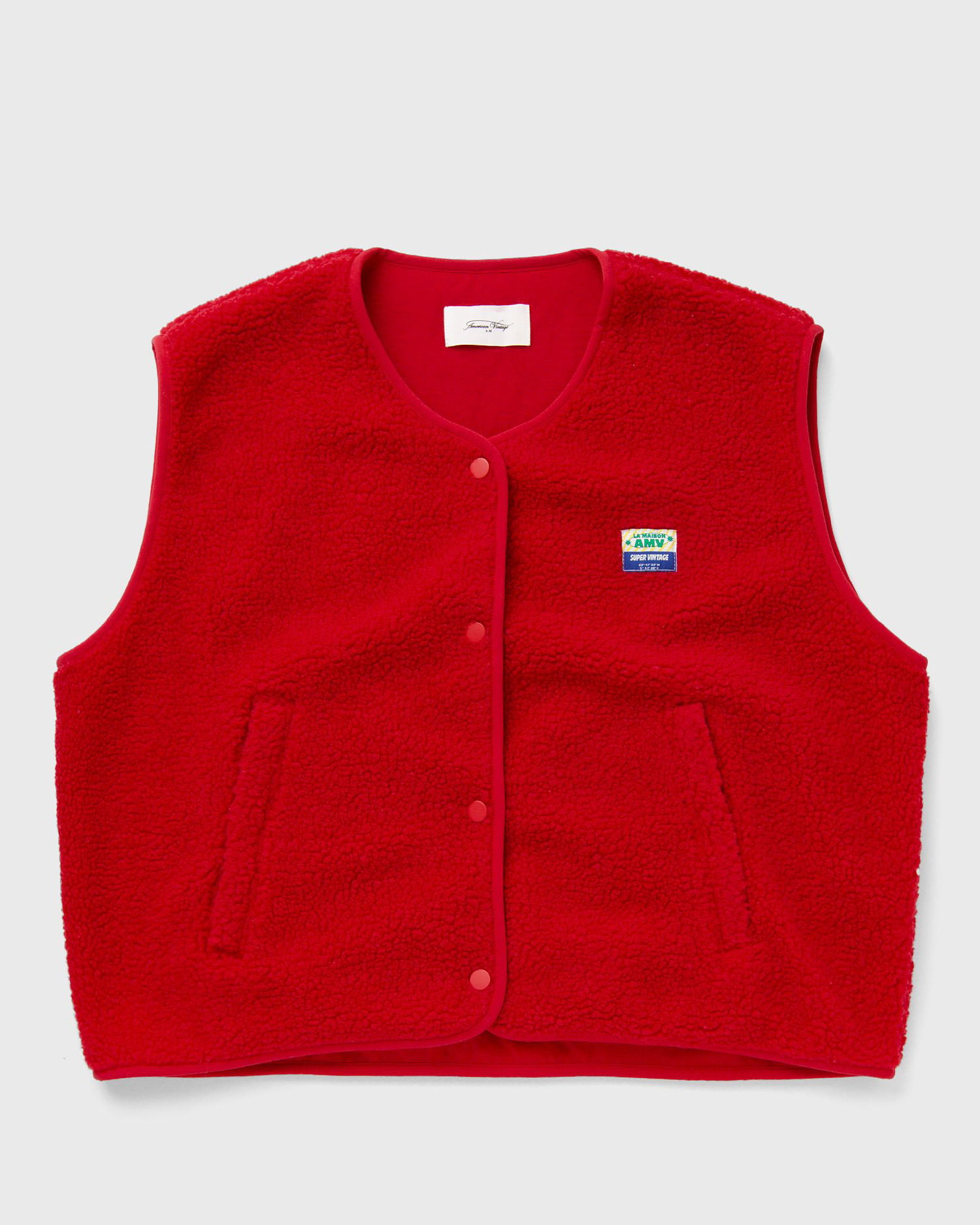 Vesta American Vintage American Vintage Hoktown Fleece Vest Červená | HOK16BE25-STRAWBERRY, 0