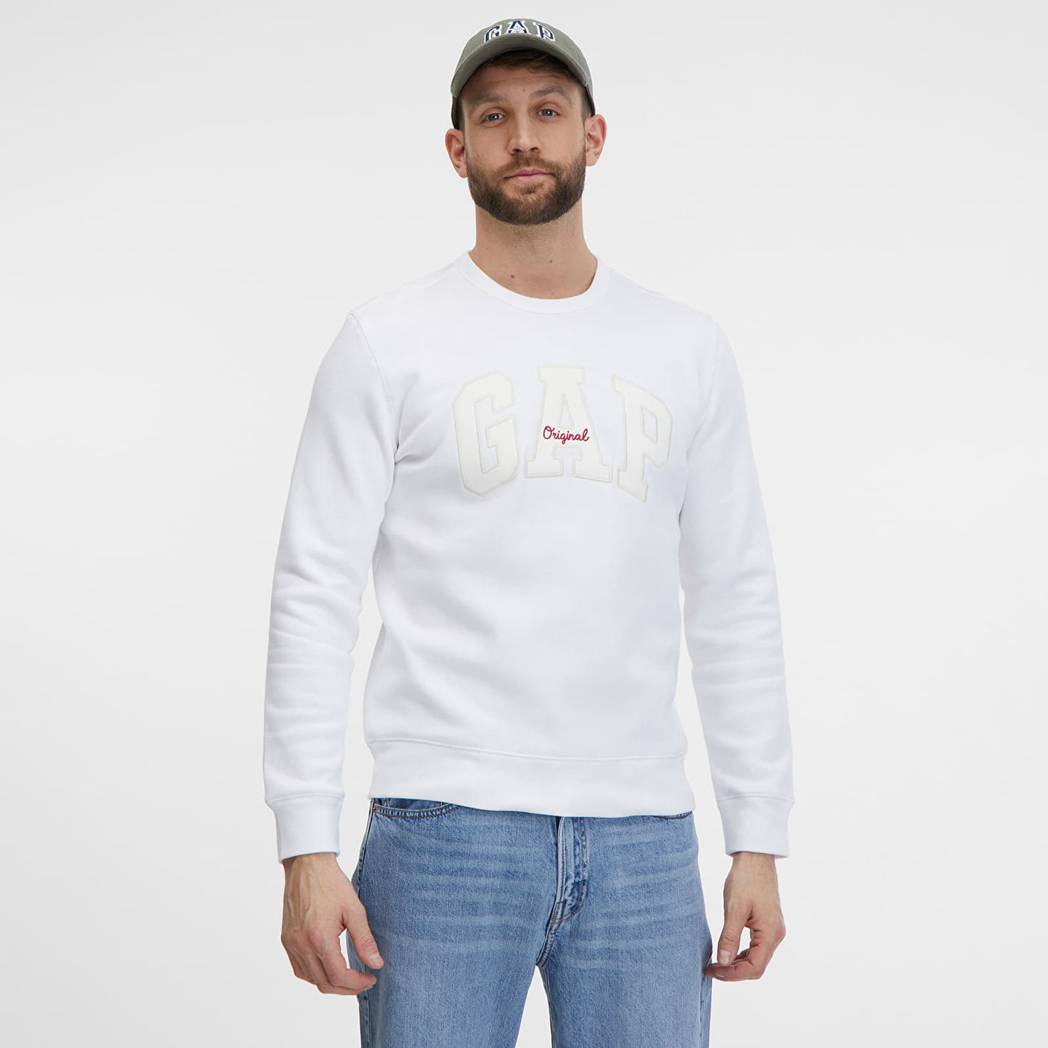 Mikina GAP Crewneck Logo Sweatshirt White000 Biela | 712676-00, 0