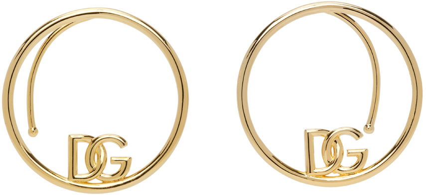 Náušnice Dolce & Gabbana Gold Logo Hoop Ear Cuffs Metalická | WEO8L3W1111, 0