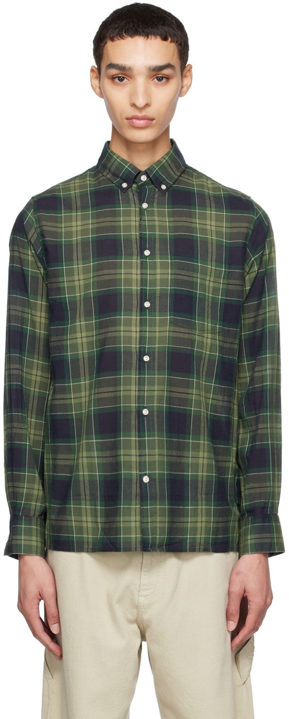 Košeľa Officine Générale Arsene Plaid Cotton Flannel Shirt Zelené | S23MSHI010PRE, 0