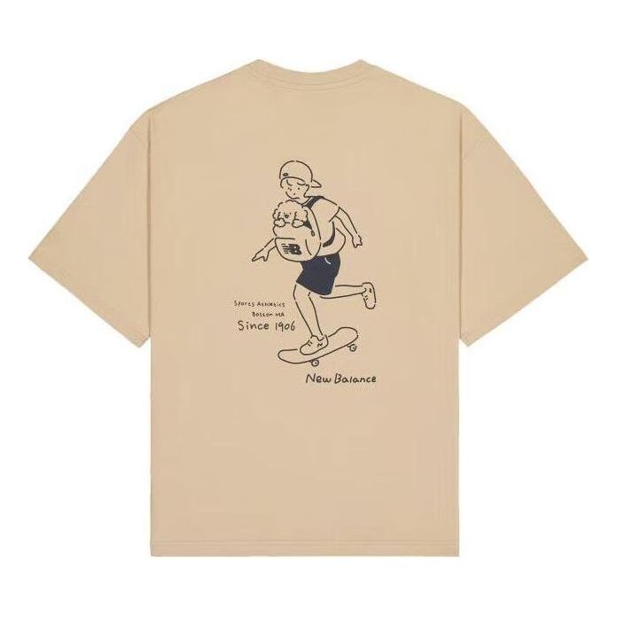 Tričko New Balance Wordmark Logo Skate Graphic T-Shirt Béžová | AMT42338-INC, 0