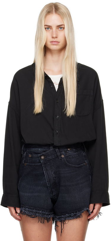 Košeľa R13 R13 Crossover Bubble Shirt Čierna | R13WR269-R380B, 0
