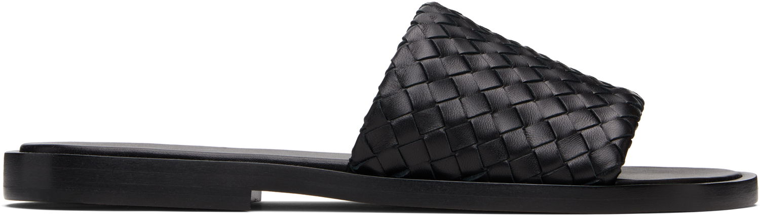 Tenisky a topánky Bottega Veneta Bottega Veneta Elio Woven Leather Slides Čierna | 838348V2ED01000, 0