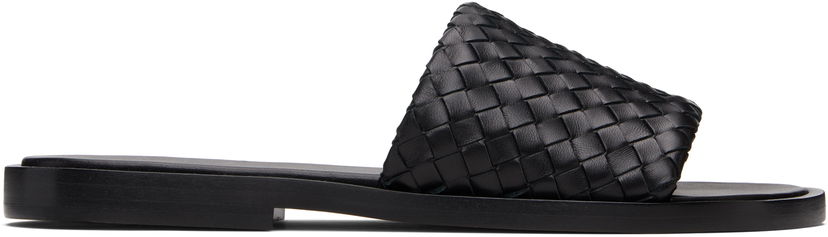 Tenisky a topánky Bottega Veneta Bottega Veneta Elio Woven Leather Slides Čierna | 838348V2ED01000