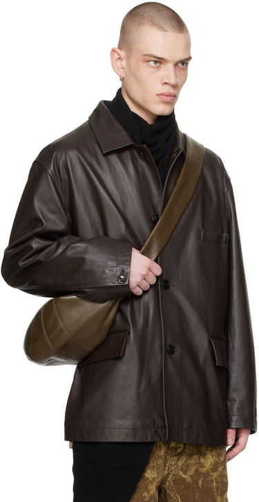 Bunda LEMAIRE Lemaire Spread Collar Leather Jacket Hnedá | OW1074 LL0068, 1