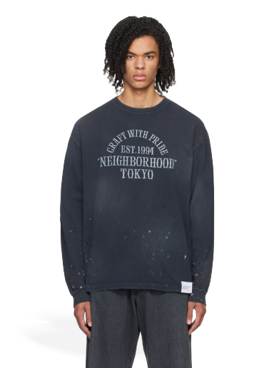 Tričko Neighborhood Damage Long Sleeve T-Shirt Navy | 232OKNH-CSM03