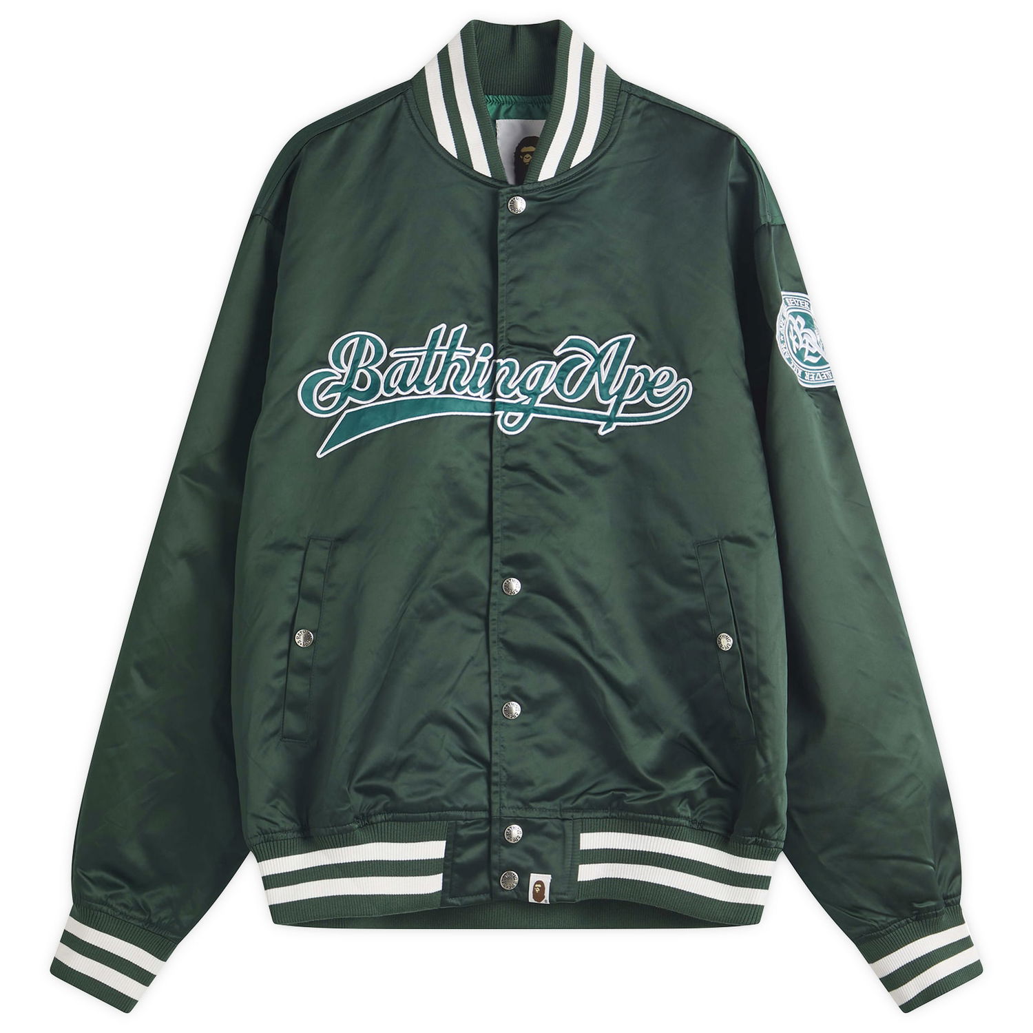 Bomber bunda BAPE Bathing Ape Baseball Varsity Jacket, Size Large Zelené | 001LJL301011M-GRN, 0