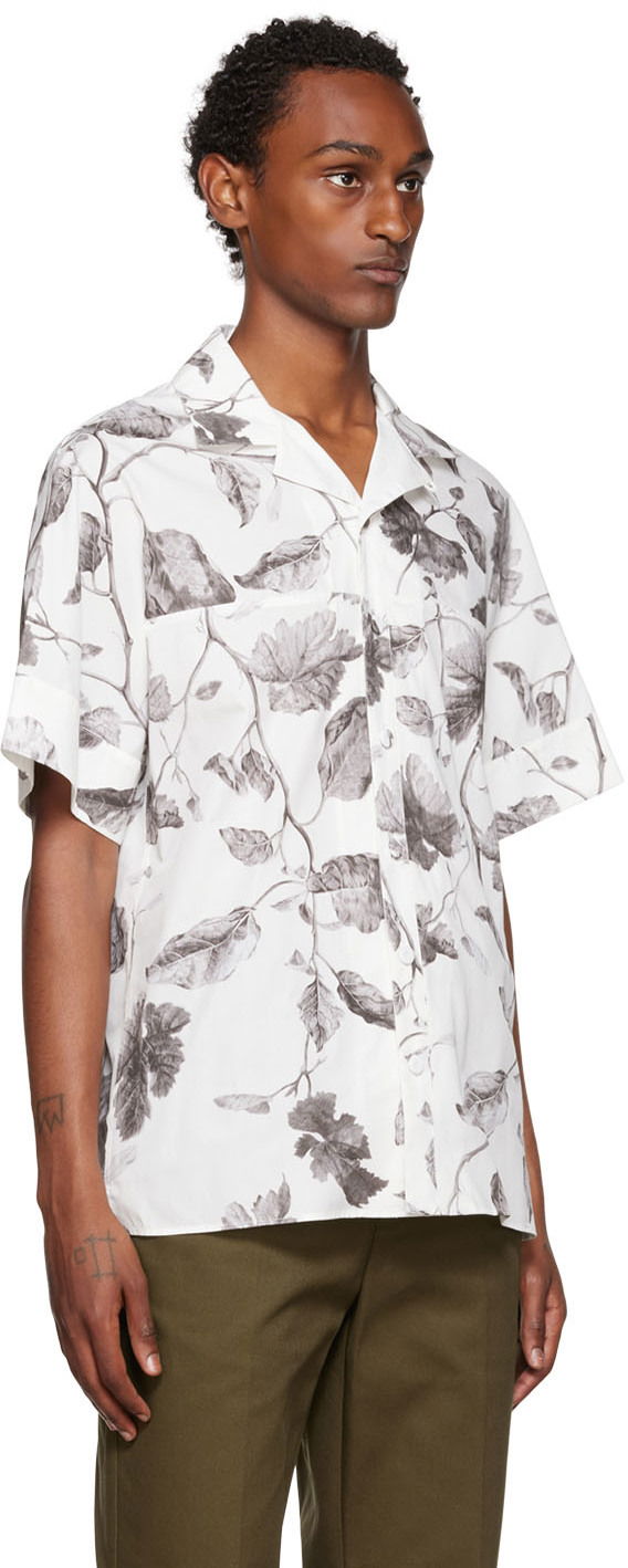 Košeľa Erdem Erdem Philip Leaf-Print Shirt Biela | MF22_503MLLWP PHILIP, 1