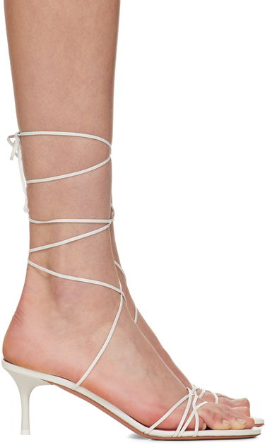 Doplnky Amina Muaddi Amina Muaddi Lori Lace Up Heeled Sandals Biela | LORI LACE UP 60, 0
