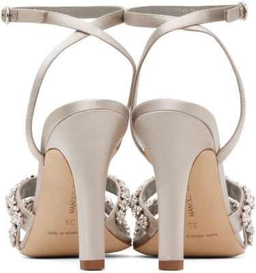 Doplnky Manolo Blahnik Manolo Blahnik Vedada Jeweled Satin Heeled Sandals Šedá | 223-1379, 1