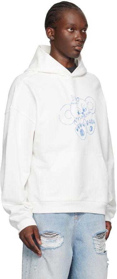 Mikina We11done Monster Print Hoodie Biela | WD-TH2-24-831-U-IV, 1