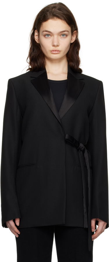 Bunda TOTEME TOTEME Satin-Lapel Wrap Blazer Čierna | 251-WRZ4728-FB0026, 0