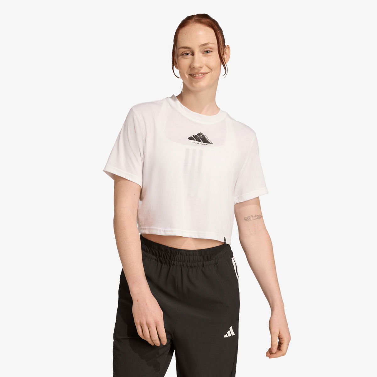 Crop Top adidas Performance CLIMACOOL Graphic Training Cropped T-Shirt Biela | JY3370, 1