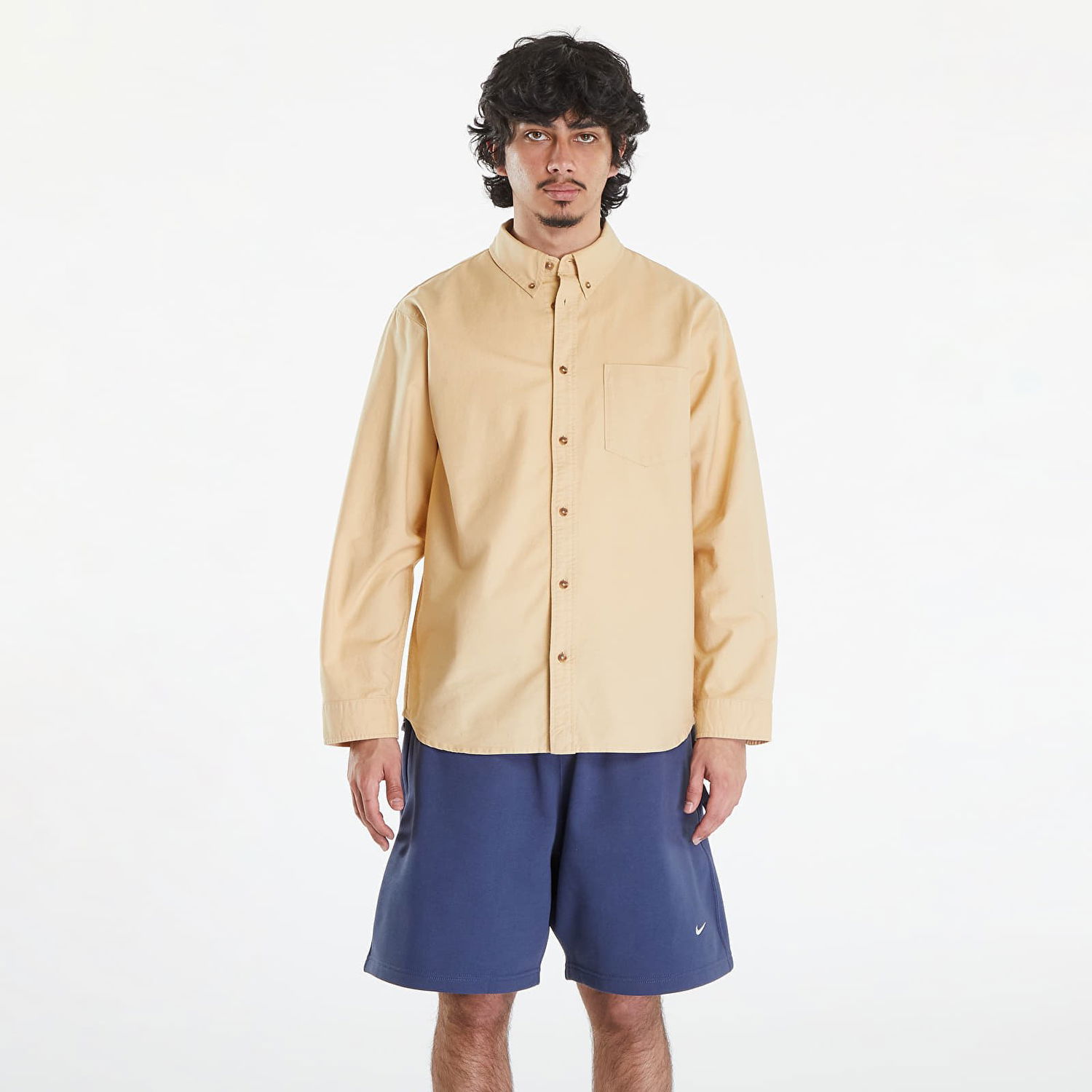 Košeľa Nike Life Long-Sleeve Oxford Button-Down Shirt Sesame/ Sesame/ Sesame Béžová | FN3125-252, 0