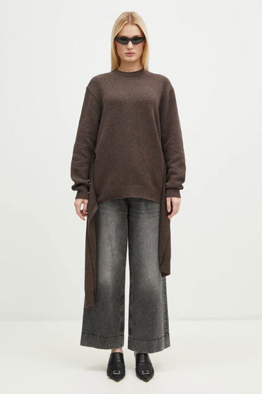 Sveter JW Anderson JW Anderson Draped Tie Front Jumper Hnedá | KW1263.YN0384.958, 4