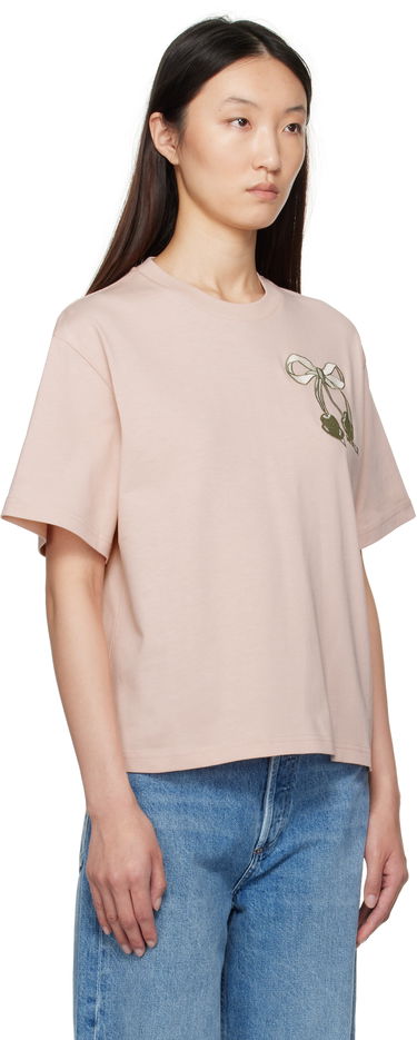 Tričko Moncler Moncler Embroidered Cherry Logo Cotton T-Shirt Ružová | K20938C0001189AUG, 1