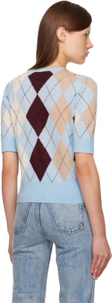 Sveter Khaite Anders Short Sleeve Argyle Sweater Rôznofarebný | 18054655, 2