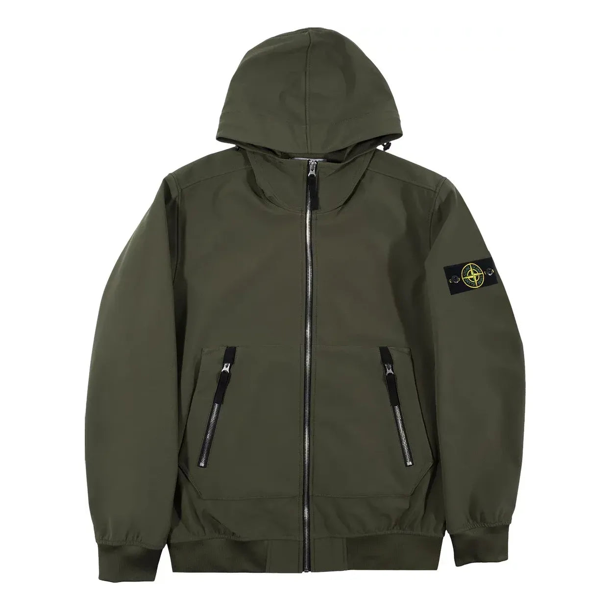 Vetrovka Stone Island Hooded Soft Shell Jacket Zelené | 741540727-V0058, 0