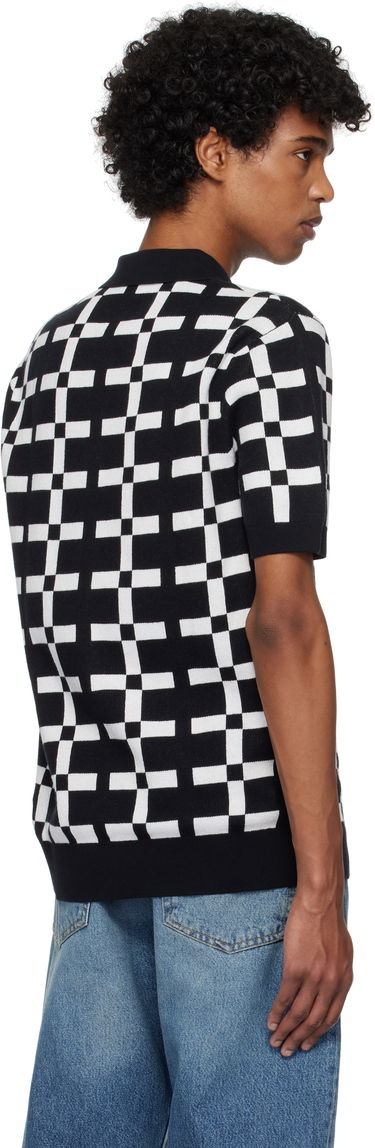 Polo tričko Fred Perry Fred Perry Geometric Jacquard Knit Polo Čierna | K9719, 2