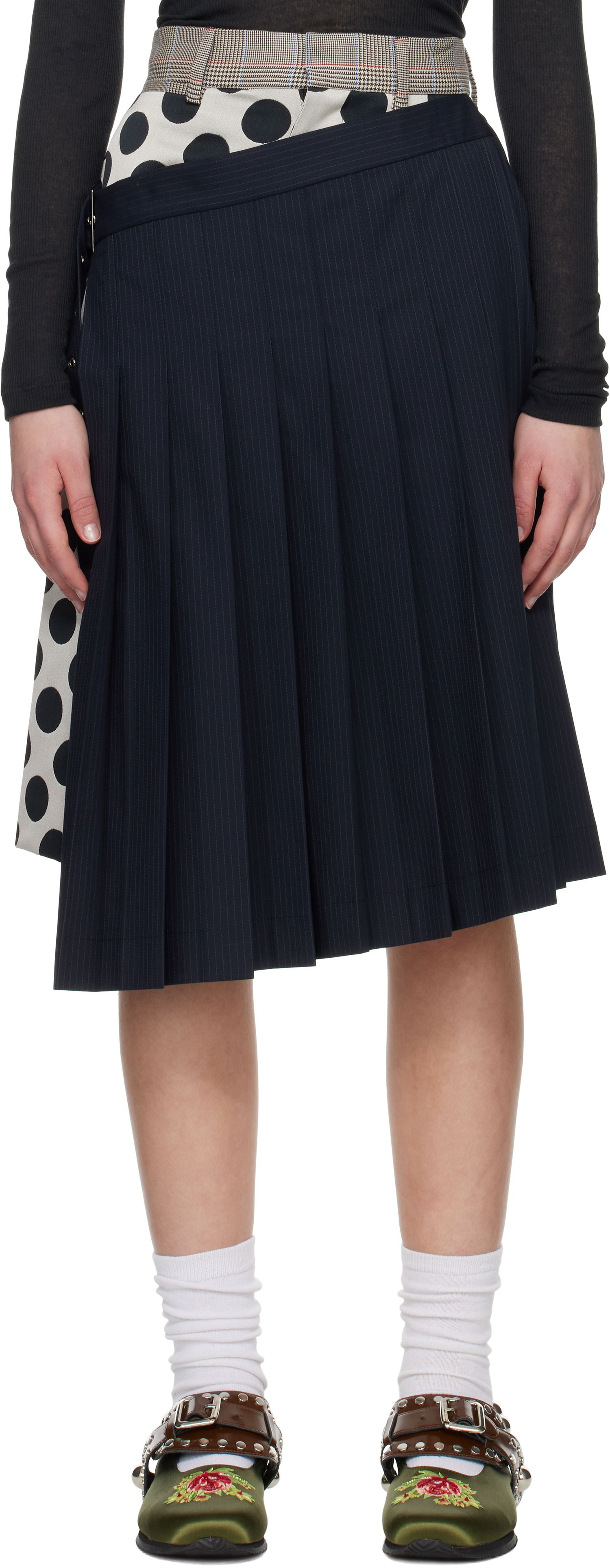 Sukňa Charles Jeffrey Loverboy Charles Jeffrey LOVERBOY Waisted Pleated Asymmetrical Skort Navy | 54040402, 0