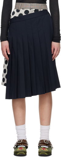 Charles Jeffrey LOVERBOY Waisted Pleated Asymmetrical Skort