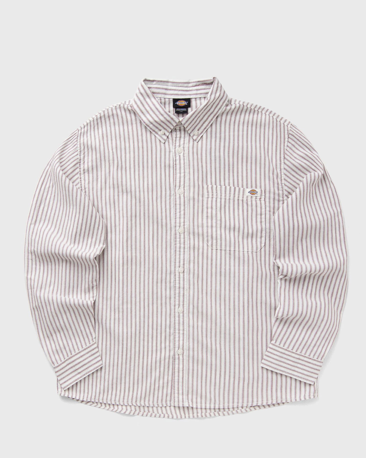 Košeľa Dickies Gallatin Striped Long Sleeve Shirt Biela | DK0A87PYC481, 0