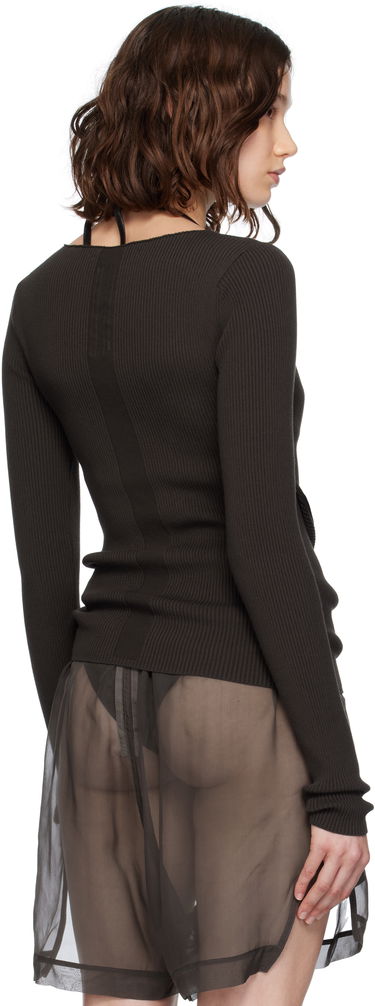 Sveter Rick Owens Rick Owens Ribbed Knit Babel Sweater Hnedá | RP02E4639 RIBVI, 2