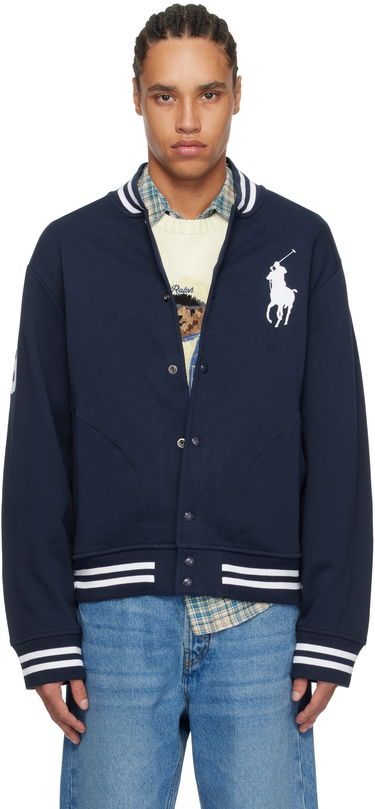 Bomber bunda Polo by Ralph Lauren Ralph Lauren Big Pony Fleece Baseball Bomber Jacket Navy | 710964456002, 0