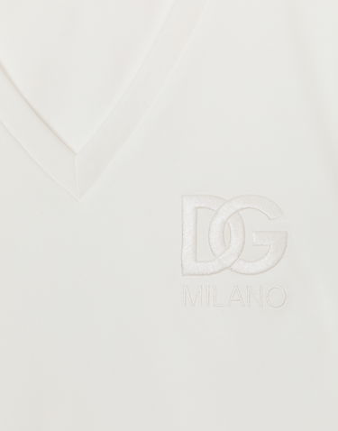 Crop Top Dolce & Gabbana Short-sleeved T-shirt With Dg Logo Biela | F8U50ZGDBZZW0111, 2