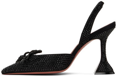 Tenisky a topánky Amina Muaddi Amina Muaddi Rosie Crystal Slingback Heels Čierna | ROSIE CRYSTAL SLING CL SATIN, 2
