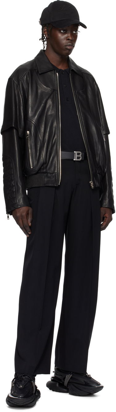 Opasok Balmain Balmain Smooth Leather B Belt Čierna | EM1WJ000LVTL, 2
