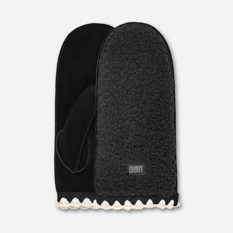 Fluff Shell Trim Mittens L/XL