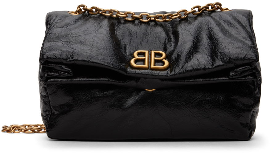 Taška cez rameno Balenciaga Monaco Small Chain Bag Čierna | 765966 2AAR8, 0