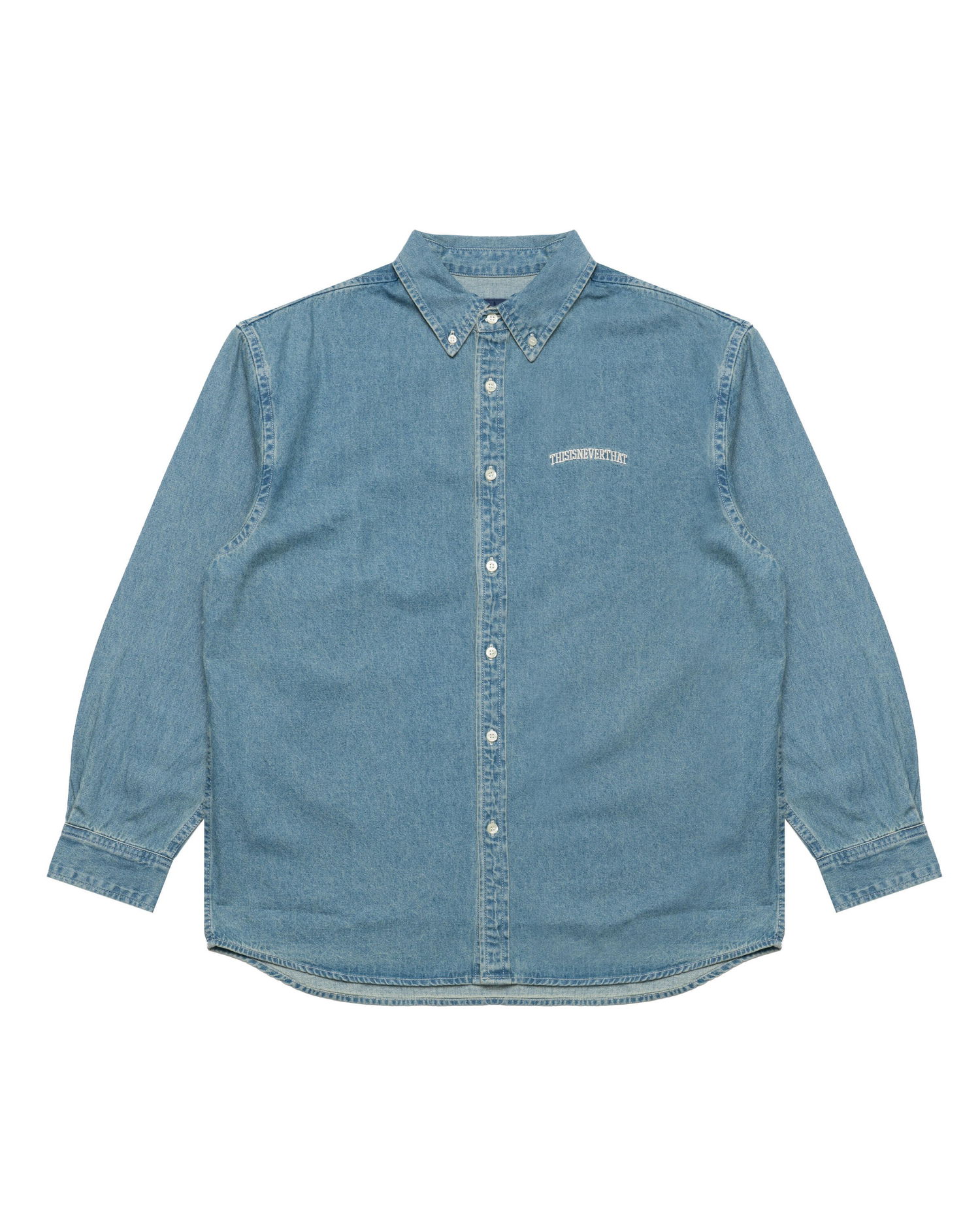 Košeľa thisisneverthat Thisisneverthat Washed Denim Button-Down Shirt Modrá | TNCO0DSHTL0A-WASBL, 0