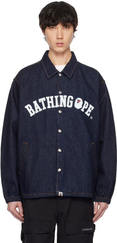 Bunda BAPE Relaxed Fit Coach Denim Jacket Navy | 001LJK221002F, 0