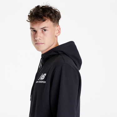 Mikina New Balance Essentials Stacked Full Zip Hoodie Čierna | MJ03558BK, 1