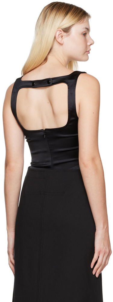 Body Courrèges Square Neck Satin Tank Top Čierna | 322CTO079AC0017, 2